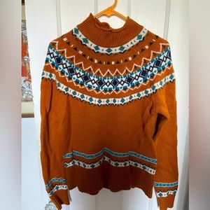J crew roll neck fair isle sweater